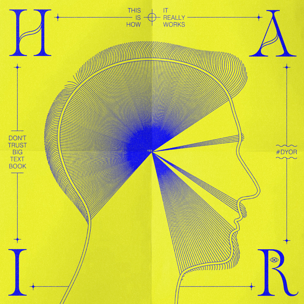 Silly fake anatomical illustration in contemporary design style